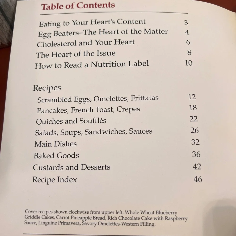 Eating to Your Heart's Content II Recipes from Egg Beaters Cookbook 1990 Nabisco